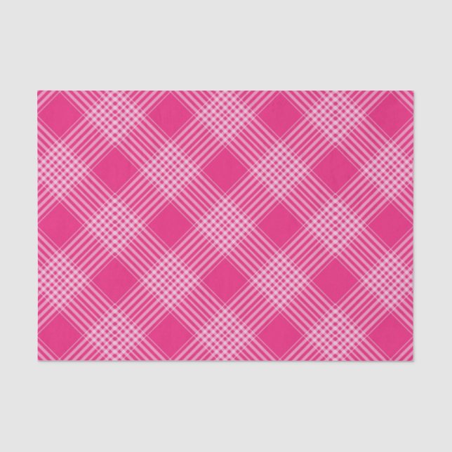 Kariertes Muster in leuchtend rosa Seidenpapier (Vorderseite)