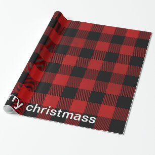 kariertes Muster in Rot und Schwarz Geschenkpapier