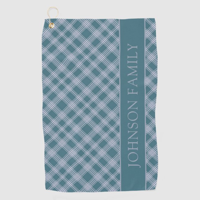 Kariertes Muster Individuelle Name Golf Handtuch a (Vorderseite)