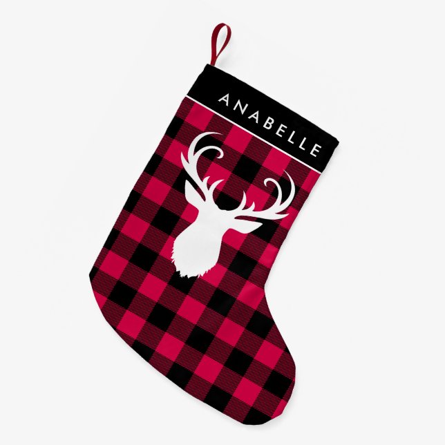 Kariertes Muster Kleiner Weihnachtsstrumpf (Vorderansicht (hängend))