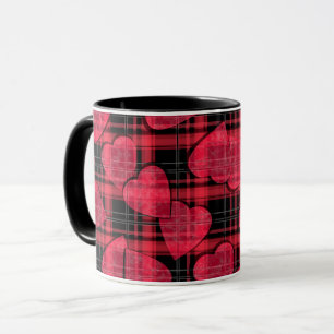 Kariertes Muster lieben Tasse