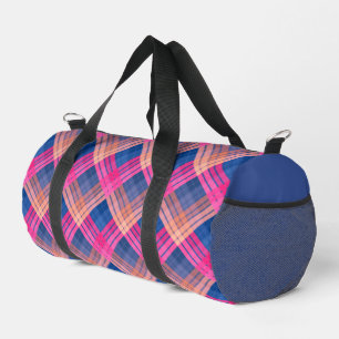 Kariertes Muster mit Zickzack-Färbung Duffle Bag