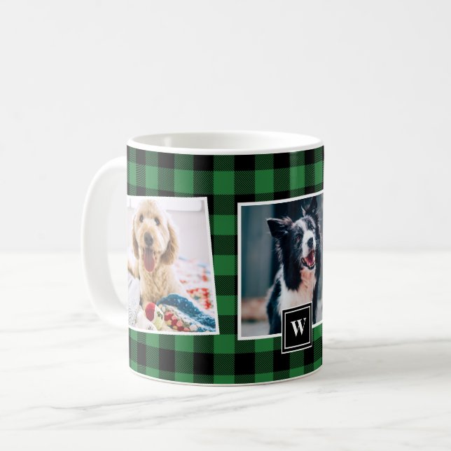 Kariertes Muster, Monografie-Monografie-Tasse Kaffeetasse (Vorderseite Links)