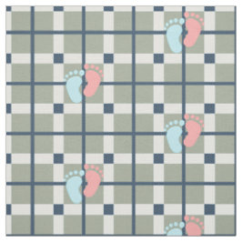 kariertes Muster niedlichen Babyfußschritte Tartan Stoff