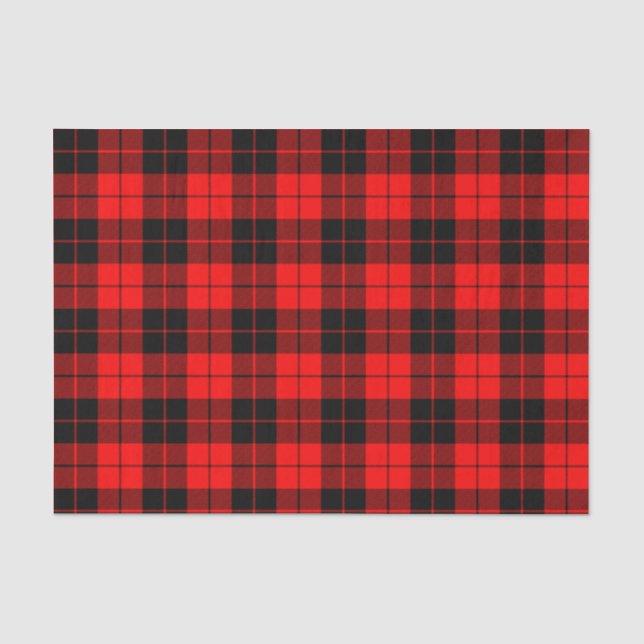 Kariertes Muster, rotes und schwarzes Gewebe Seidenpapier (Vorderseite)