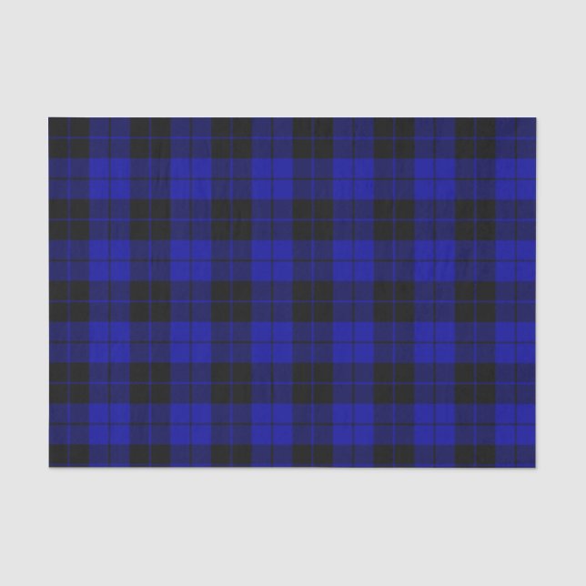 Kariertes Muster Schwarz-Blau-Zwirn-Papier Seidenpapier (Vorderseite)