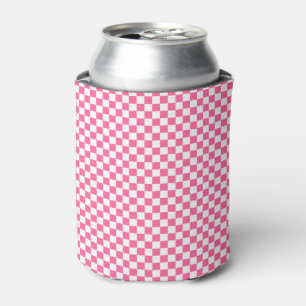 Kariertes Muster Weiblich Geometrisch Rosa Und Wei Dosenkühler