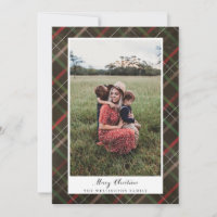 Kariertes Muster Weihnachtsfotokarte