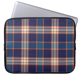 Kariertes Navy-Tartan-Muster Laptopschutzhülle