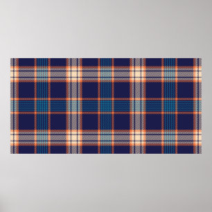 Kariertes Navy-Tartan-Muster Poster