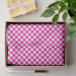 Kariertes Neonpink und weißes Seidenpapier