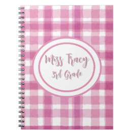 Kariertes Notebook in Pastellrosa Notizblock