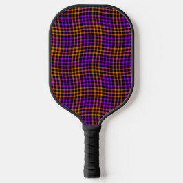 Kariertes Orange Lila Muster nahtlos Pickleball Schläger