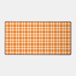 Kariertes Orangen-Weiß-Muster Schreibtischunterlage