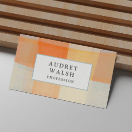 Kariertes Orangencreme Blau beruflich Visitenkarte