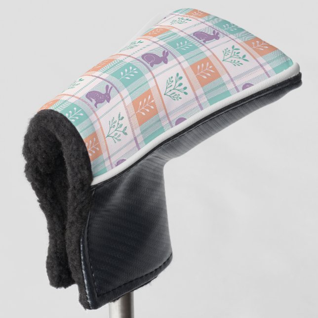 Kariertes Ostern Plaid   Golf Headcover (3/4 Vorderseite)