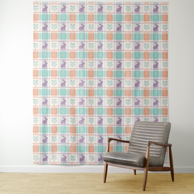 Kariertes Ostern Plaid   Wandteppich (Beispiel)