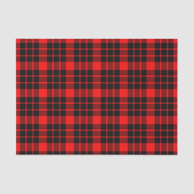 Kariertes Papiergewebe rot und schwarz Seidenpapier (Vorderseite)