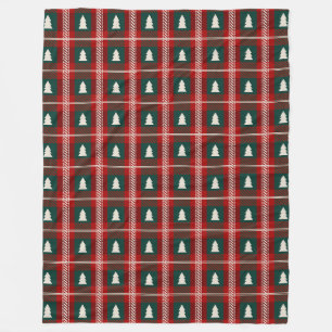 Kariertes Patchwork Weihnachtsbaummuster Fleecedecke