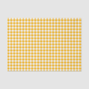 Kariertes PATTER VON GINGHAM, GELB UND WEISS Seidenpapier