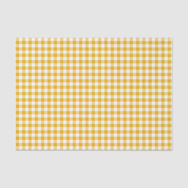 Kariertes PATTER VON GINGHAM, GELB UND WEISS Seidenpapier (Vorderseite)