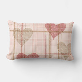 KARIERTES PATTERN MIT VALENTINHERZEN LENDENKISSEN