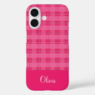 Kariertes Pink iPhone 16 Hülle