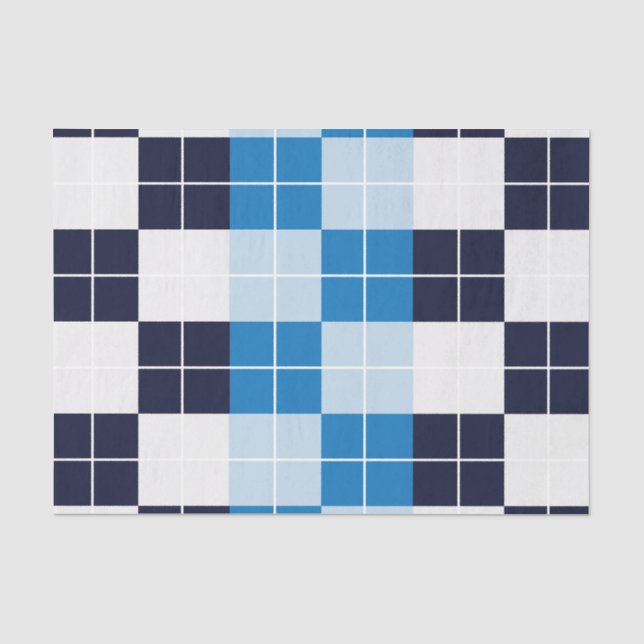 Kariertes Prüfmuster für kariertes Blau Seidenpapier (Vorderseite)