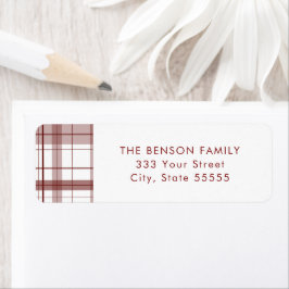 Kariertes Red White Return Label