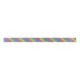 Kariertes Regenbogen-Grau Satinband