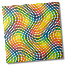 Kariertes Regenbogen-Muster Fliese