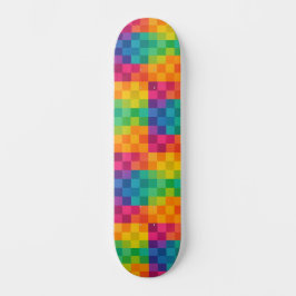 Kariertes Retro-Farbgittermuster Skateboard