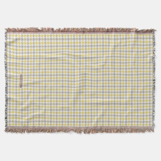 Kariertes Retro-Gelb-Hahnentrittmuster Decke (Vorderseite)
