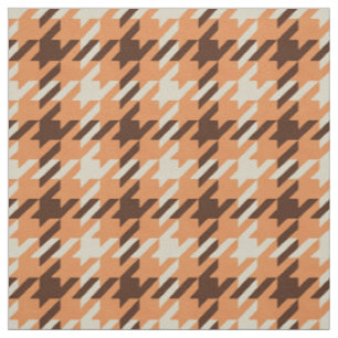 kariertes Retro-orange-braunes Hahnentrittmuster Stoff