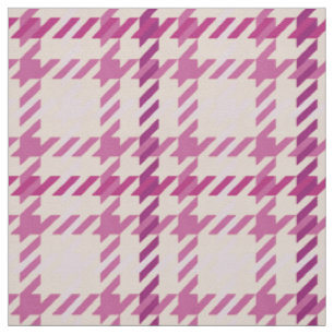 kariertes Retro-rosa-gelbes Hahnentrittmuster Stoff