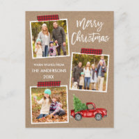 Kariertes Rollband Red Truck WeihnachtsKraft