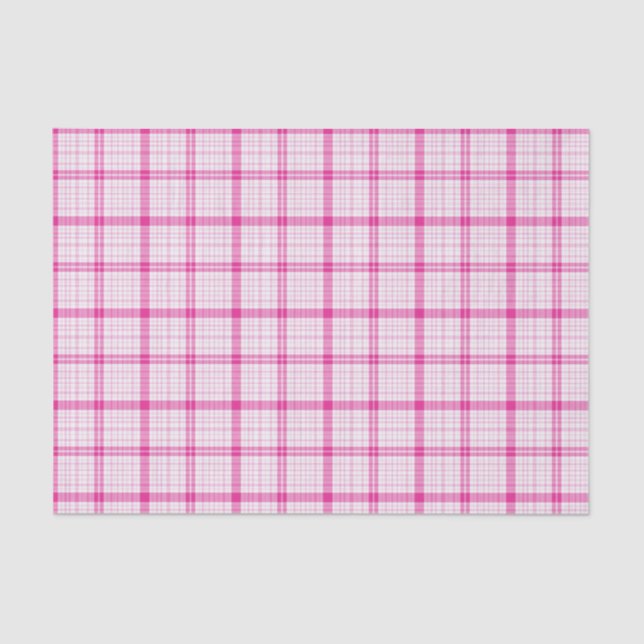 Kariertes rosa Tissue Paper Seidenpapier (Vorderseite)