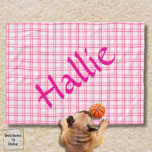 Kariertes Rosa-Weiß-Muster-Hundedecke