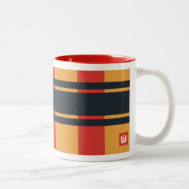 Kariertes Rot-Gelb Zweifarbige Tasse