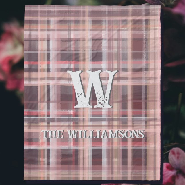 Kariertes Rot-Rot-Rot-Rot-Rosa Fleecedecke (Von Creator hochgeladen)