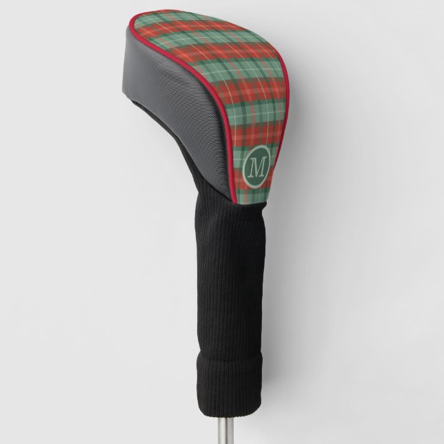 Kariertes Rot- und Grünmuster Golf Headcover (angewinkelt)
