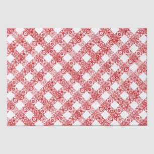 Kariertes Rot-Weiß-Gingham-Muster Weihnachten Seidenpapier