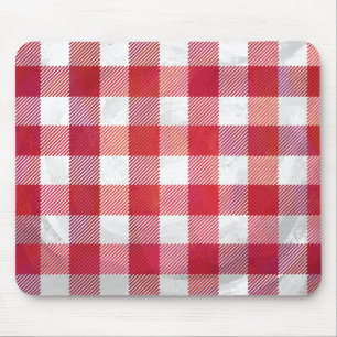 Kariertes Rot-Weiß-Schottenmuster Mousepad