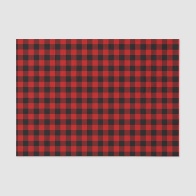 Kariertes rotes Muster Seidenpapier (Vorderseite)