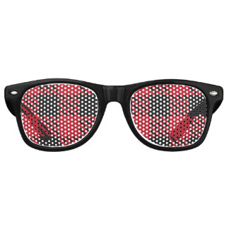 Kariertes rotes Schwarzes Buffalo Quadrat Muster 1 Partybrille