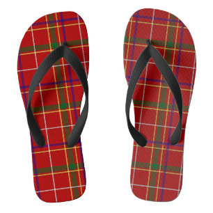 Kariertes Rotes Tartan Flip Flops