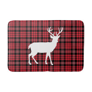 Kariertes rotes Tartan-Muster Badematte