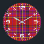 Kariertes rotes Tartan Swahili Prüfmuster-54813 Große Wanduhr<br><div class="desc">Kariertes rotes Tartan Swahili Prüfmuster-54813</div>
