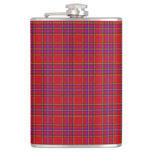 Kariertes rotes Tartan Swahili Prüfmuster Flachmann