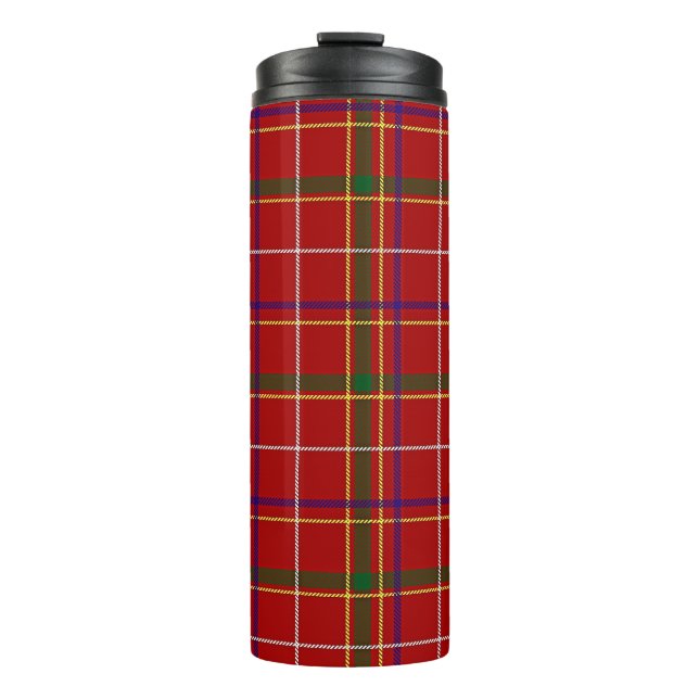 Kariertes Rotes Tartan Thermosbecher (Vorderseite)
